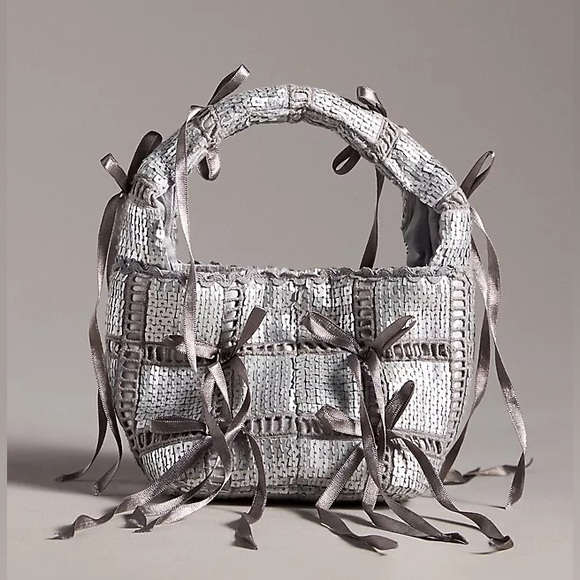 Anthropologie Handbags - Anthropologie Bow Tassel Mini Tote Bag